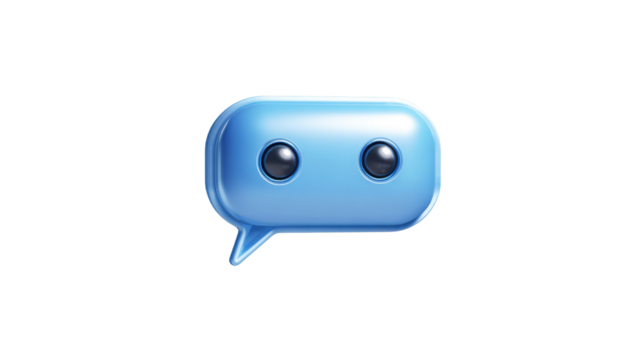 3d blue chat message bubble icon symbolizing communication technology social media and digital conversation concept design isolated for presentation on white background