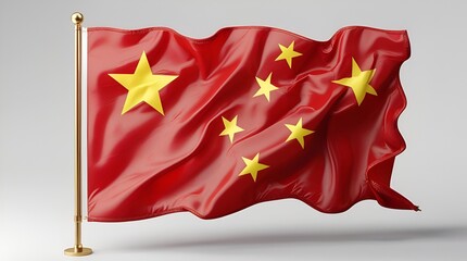 China Flag with Precise Red and Golden Yellow Colors – National Symbol of the People’s Republic of China