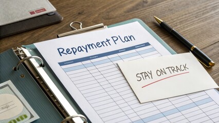 Detailed Repayment Plan Document with Stay on Track Note for Personal Finance Management and Budgeting Strategies