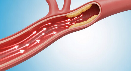Reduced Blood Flow — Narrowed Coronary Arteries Concept