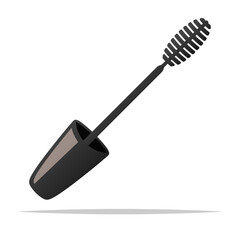 Mascara brush lid vector isolated illustration