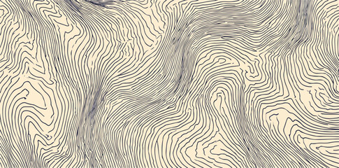 Un'illustrazione vettoriale astratta che ricorda le linee topografiche, creando un motivo dinamico e avvolgente, ideale per sfondi creativi.