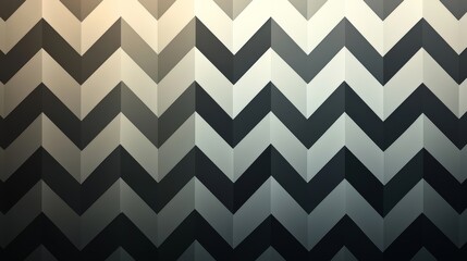 Unique chevron pattern in shades of gray on a textured wall, creating a modern and stylish interior design element