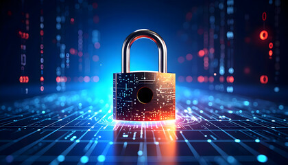 Digital Security Concept with Padlock