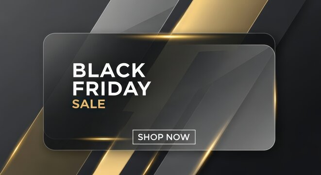 Black friday sale promotion with shop now button and abstract background
