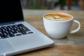 laptop and coffee cup