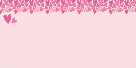 Heart pattern decoration illustration. Pink lovely heart icon design banner for Valentine's day. Vector illistration