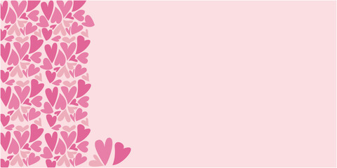 Heart pattern decoration illustration. Pink lovely heart icon design banner for Valentine's day. Vector illistration
