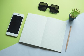 notebook and smartphone