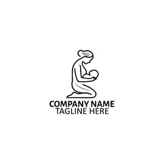 Mother and Baby Silhouette Logo
