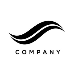 Fototapeta premium Elegant abstract S-shaped wave icon for business branding. Modern black and white swoosh symbol representing flow and movement