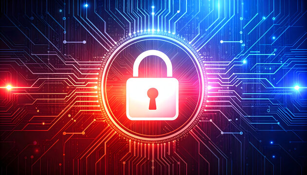 Cybersecurity Concept with Digital Lock