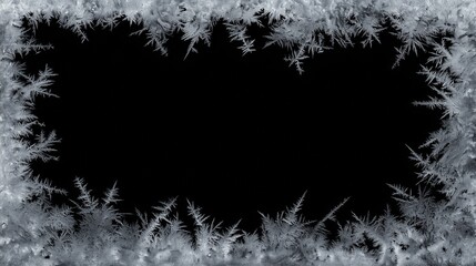 overlay of realistic frost on glass against black background