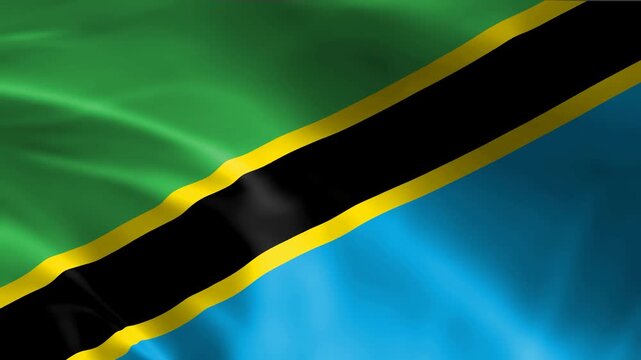seamless tanzania flag animation, national day or politics or sport event - 3D rendering - slow motion
