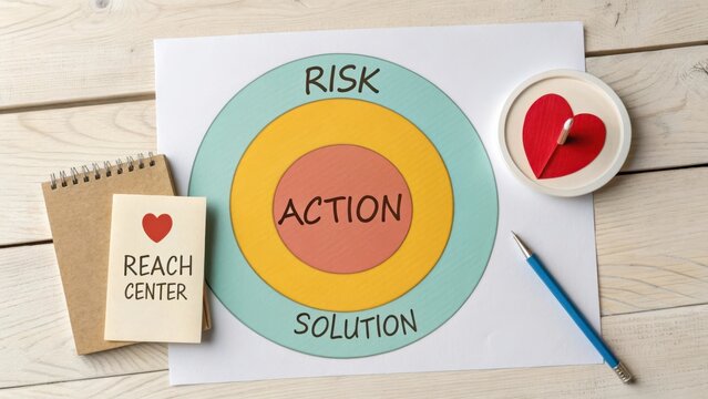 Diagram Illustrating Risk Action and Solution in Concentric Circles