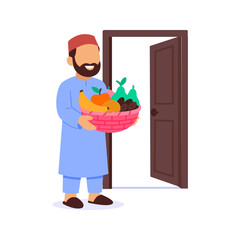Sharing Fruits, offering fresh fruits among family and guests