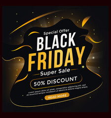 Black friday super sale social media banner template