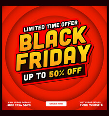 Black friday super sale social media banner template