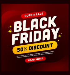 Black friday super sale social media banner template
