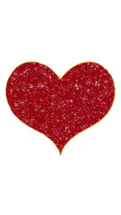 valentines day red heart gpld frame with glitter shiny stars and particles on transparent background,png romantic vertical social media design element	