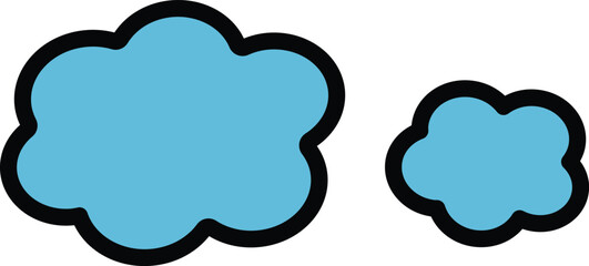 two simple blue clouds floating in the sky