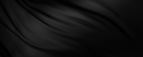 Abstract black fabric background with copy space 3D Render Black friday banner