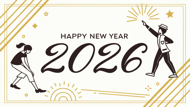Happy new year 2026 celebration vector illustration design