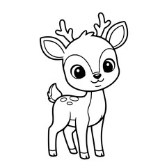 Obraz premium outline of cute deer for kids coloring book