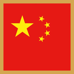 flag of china with reflection