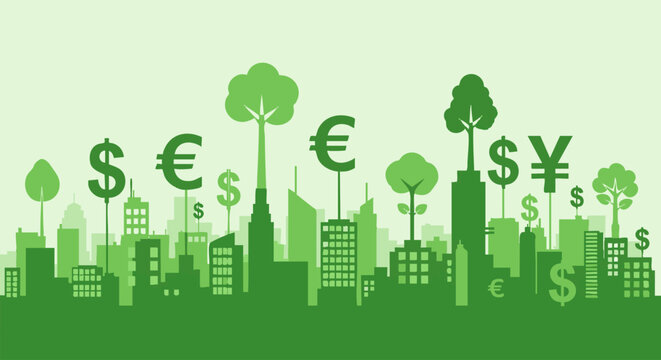 Green Economy - Sustainable Urban Development with Financial Growth.