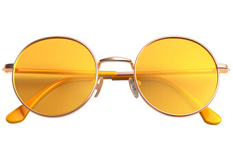 Yellow fashion glasses isolated background