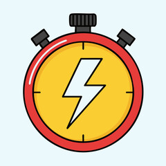 Stopwatch with Lightning Bolt Symbolizing Speed and Efficiency.