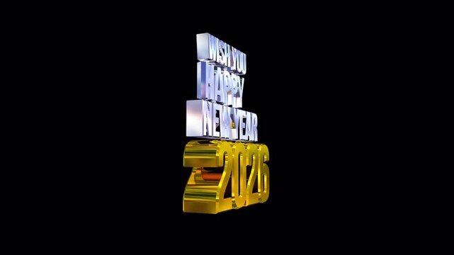 Wish Yoy Happy New Year 2026 Transparent 