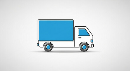 Delivery truck vector icon for shipping and transportation services logistics and moving company design