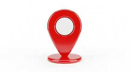 Red location pin gps marker icon vector illustration for map navigation and destination 3d rendering