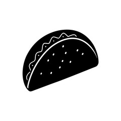 Stylized mexican taco flat icon graphic design element vector