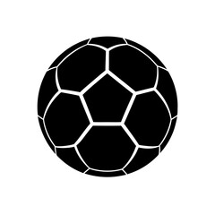 Fototapeta premium Classic black silhouette of a soccer football ball vector icon