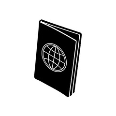 Passport icon representing international travel, global identity