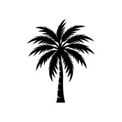 Obraz premium Stylized tropical palm tree silhouette vector graphic design element
