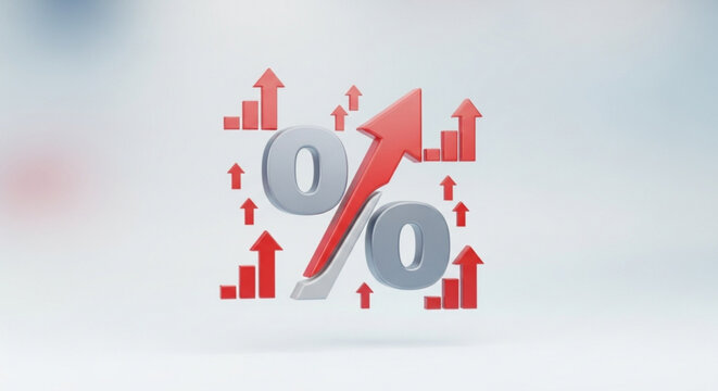 Interest rates rising percentage increase financial growth investment returns market trend economy boost