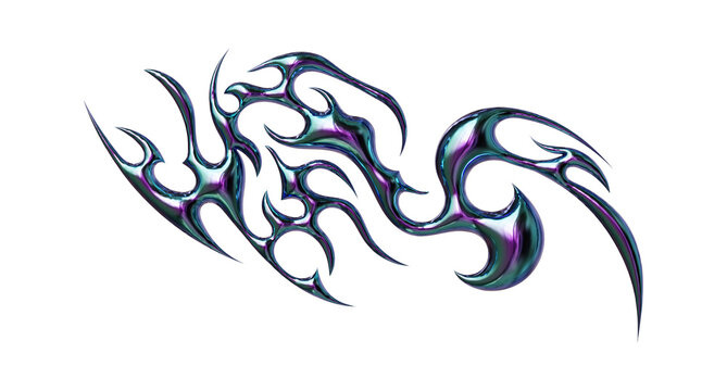 3d render of Cybersigilism ornamental gothic sigil patterns with neo tribal lines and cyber aesthetic - Powered by Adobe