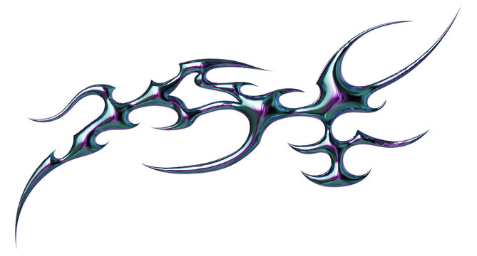 3d render of Cybersigilism ornamental gothic sigil patterns with neo tribal lines and cyber aesthetic - Powered by Adobe