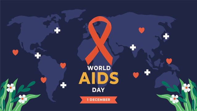 World aids day flyer illustration