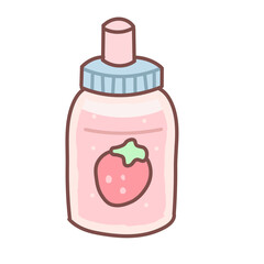  Strawberry Milk Bottle Illustration
