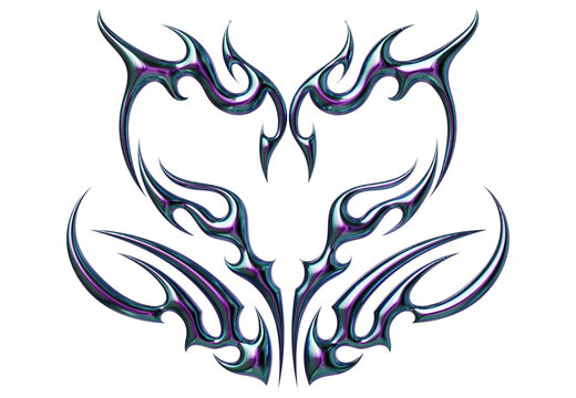 3d render of Cybersigilism ornamental gothic sigil patterns with neo tribal lines and cyber aesthetic