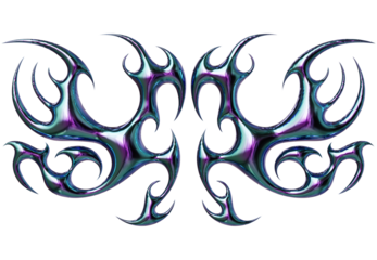 3d render of Cybersigilism ornamental gothic sigil patterns with neo tribal lines and cyber aesthetic