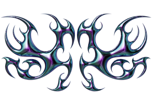 3d render of Cybersigilism ornamental gothic sigil patterns with neo tribal lines and cyber aesthetic