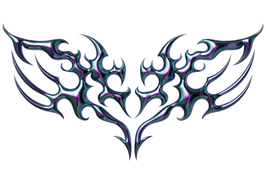 3d render of Cybersigilism ornamental gothic sigil patterns with neo tribal lines and cyber aesthetic