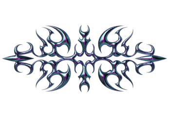 3d render of Cybersigilism ornamental gothic sigil patterns with neo tribal lines and cyber aesthetic