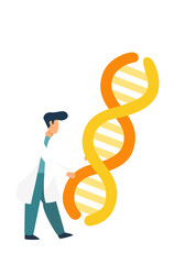 male doctor carrying DNA
